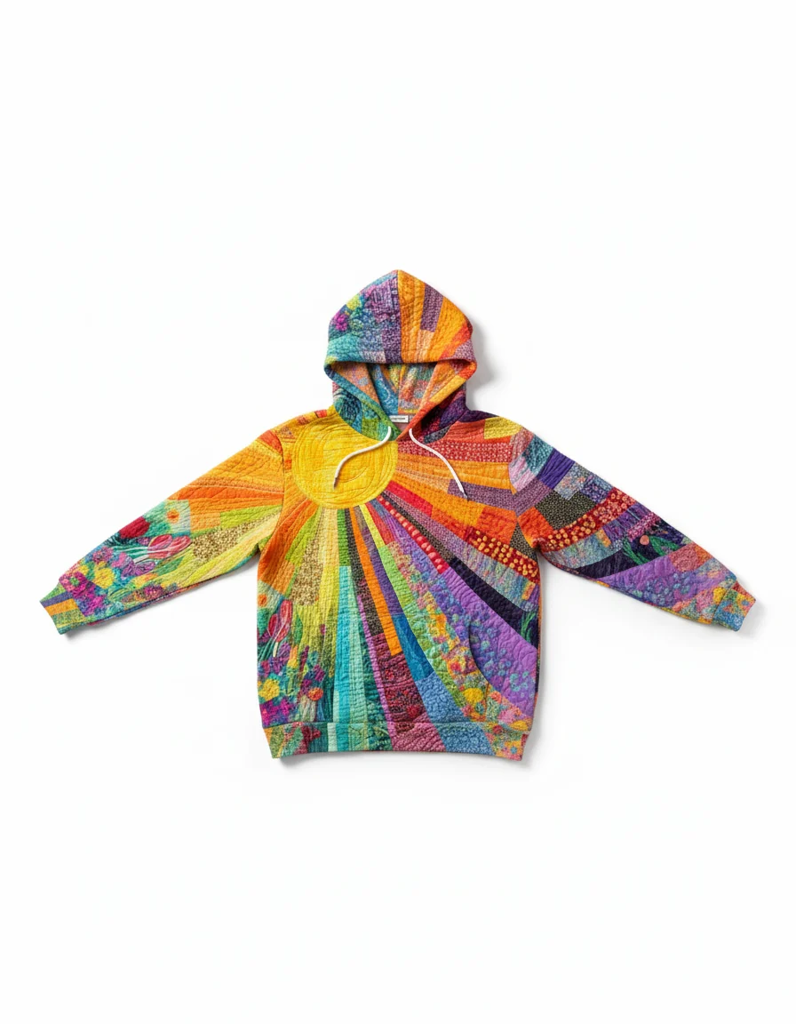 Dawnella™ | Sudadera con Capucha Bohemia Multicolor de Retales
