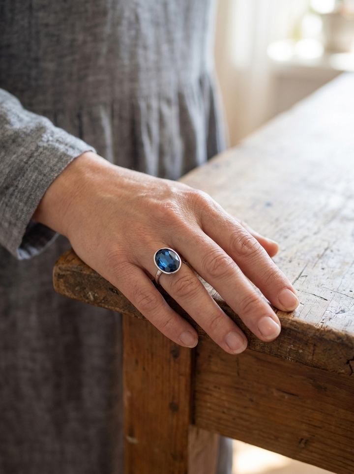 Anillo Azul Celeste™ – Brillante Vintage