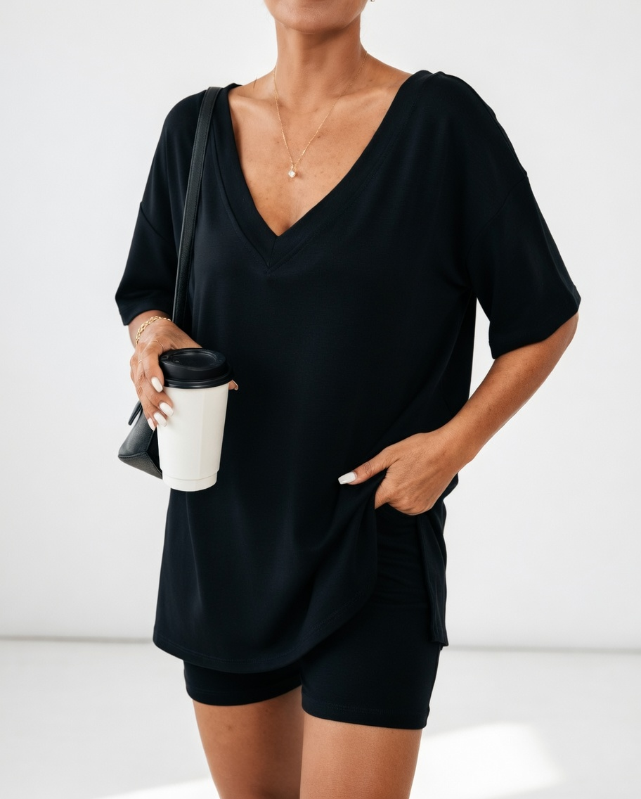 Louisette™ — Conjunto de camiseta oversize y short cómodo y casual