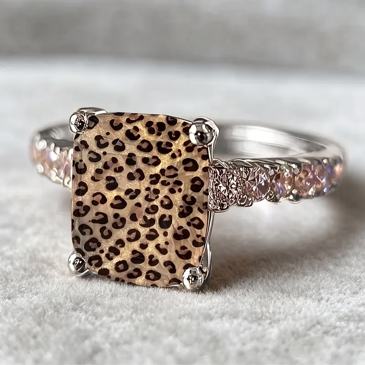 Anillo Cuadrado De Leopardo