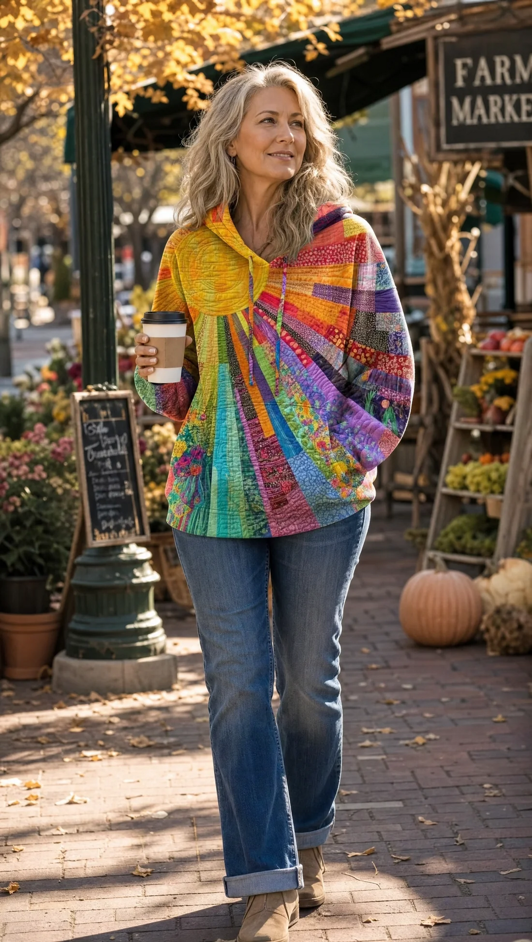 Dawnella™ | Sudadera con Capucha Bohemia Multicolor de Retales