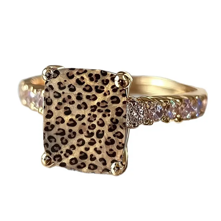 Anillo Cuadrado De Leopardo