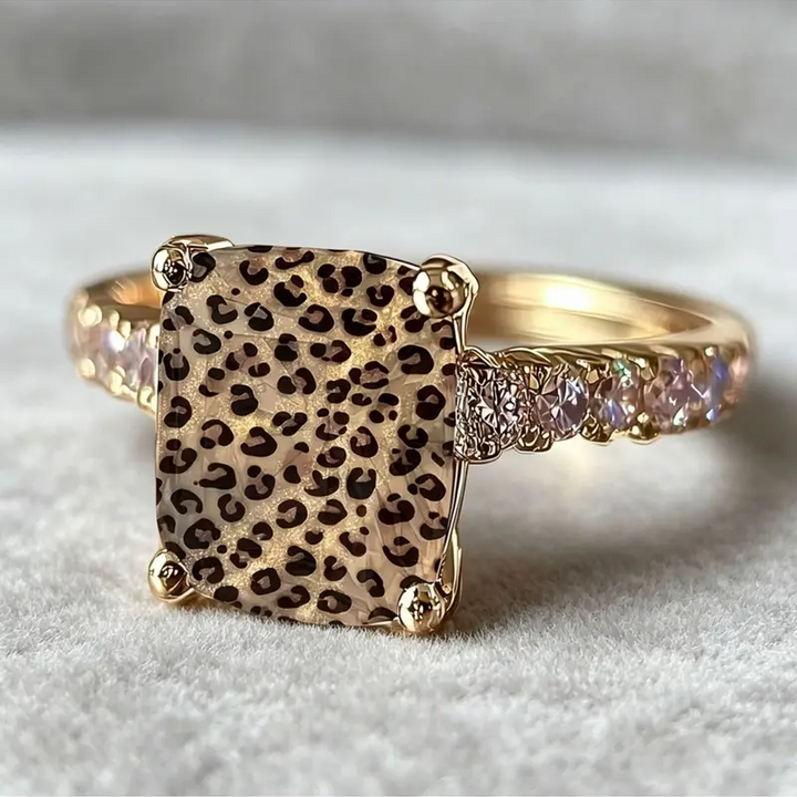Anillo Cuadrado De Leopardo