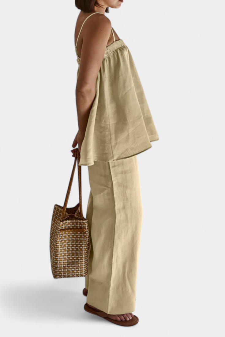 Lía Conjunto de Verano con Top Suelto y Pantalón Fluido