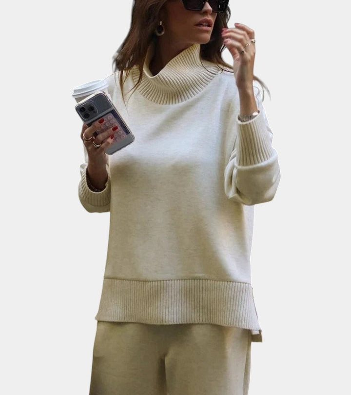 Élodie™ | Conjunto lounge suave de dos piezas: suéter con pantalón a juego