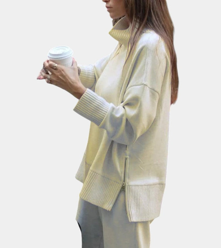 Élodie™ | Conjunto lounge suave de dos piezas: suéter con pantalón a juego