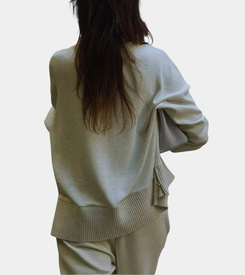 Élodie™ | Conjunto lounge suave de dos piezas: suéter con pantalón a juego