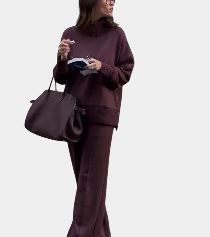 Élodie™ | Conjunto lounge suave de dos piezas: suéter con pantalón a juego