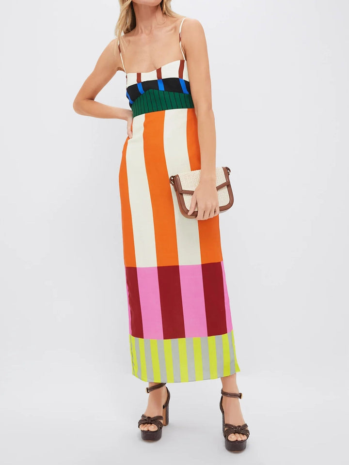 Paloma | Maxi Vestido Colorido a Rayas